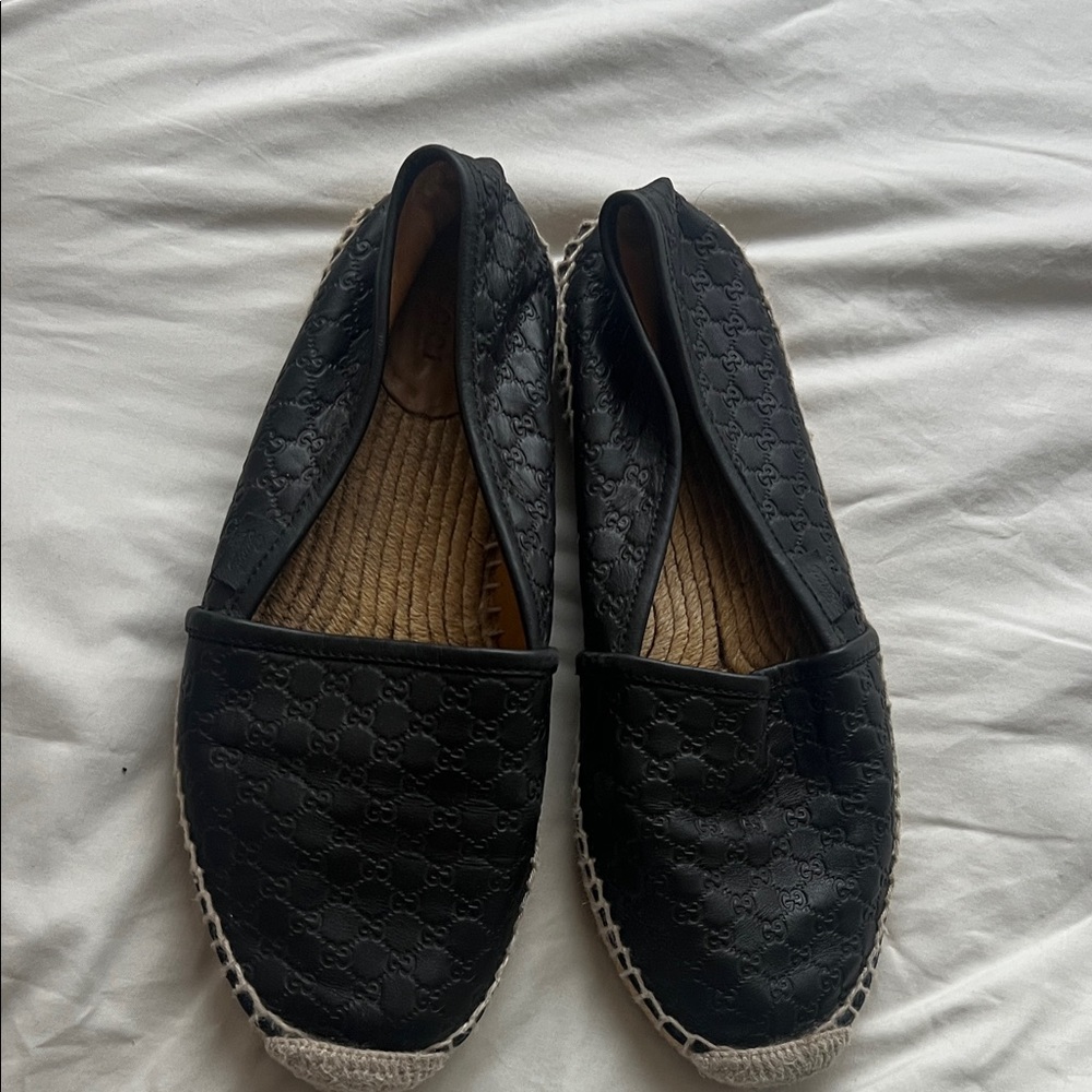 Gucci Black Espadrille Flats